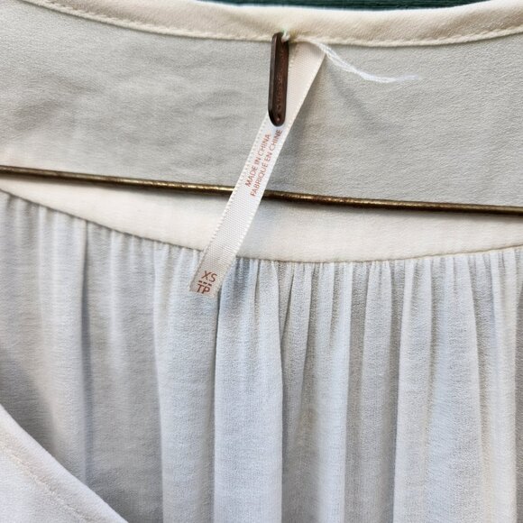 FREE People White Ruffle Blouse XS - Picture 2 of 2